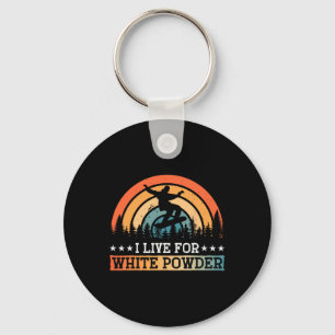 Snowboarding Snowboard I Live For White Powder  Keychain