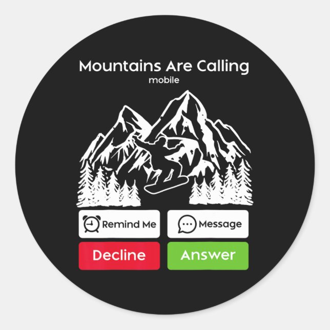 Snowboarding Snowboard Mobile Phone Display Mounta Classic Round Sticker (Front)
