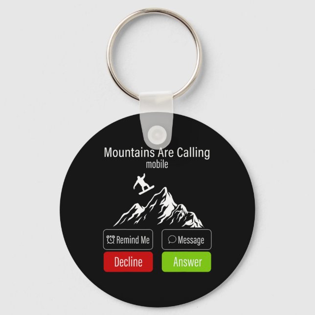 Snowboarding Snowboard Mobile Phone Display Mounta Keychain (Front)