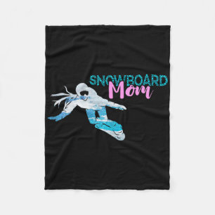 Snowboarding Snowboard Mom Crown Snowboarder Winte Fleece Blanket