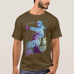Snowboarding Snowboard Mountain Graphic T-Shirt