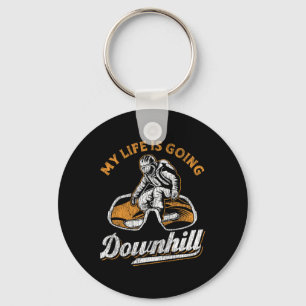 Snowboarding Snowboard My Life Is Going Downhill  Keychain