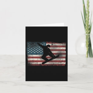 Snowboarding Snowboard Patriotic Vintage American Card
