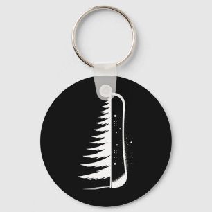 Snowboarding Snowboard Pine Tree Snowboarder  Keychain