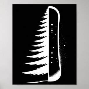 Snowboarding Snowboard Pine Tree Snowboarder  Poster