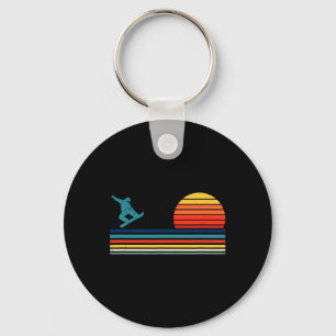 Snowboarding Snowboard Retro 1  Keychain