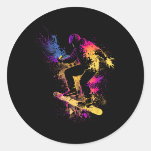 Snowboarding Snowboard Silhouette Gift Classic Round Sticker