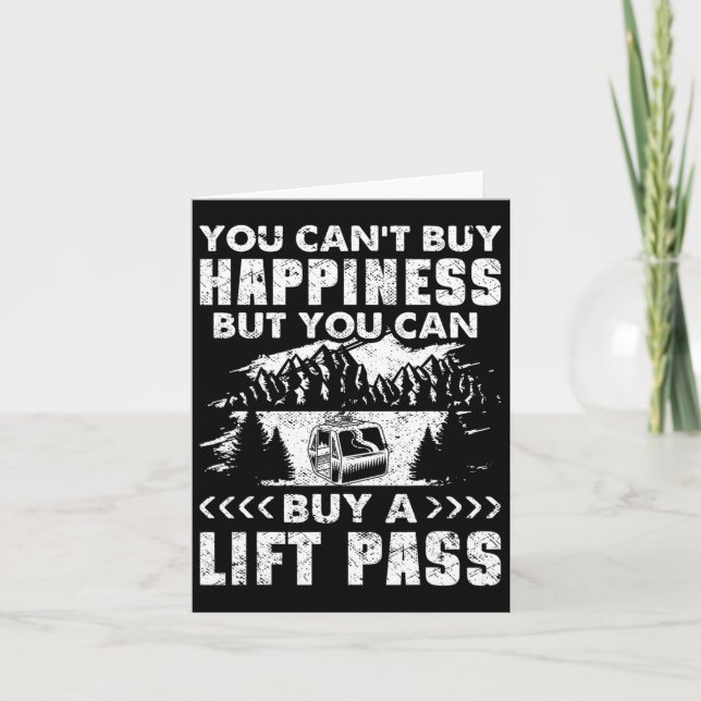 Snowboarding Snowboard Ski Lift Vintage You Can't  Card (Front)