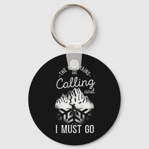 Snowboarding Snowboard Ski Skiing Mountain Snowfla Keychain