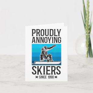 Snowboarding Snowboard Ski Skiing Retro Card