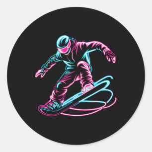 Snowboarding Snowboard Snowboarder 3 Classic Round Sticker