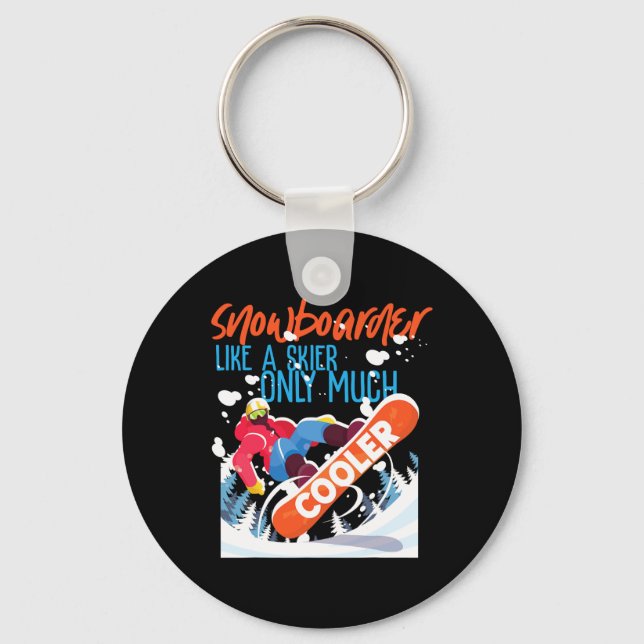Snowboarding Snowboard Snowboarder Like A Skier On Keychain (Front)