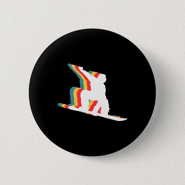 Snowboarding Snowboard Snowboarder Retro  2 Inch Round Button (Front)