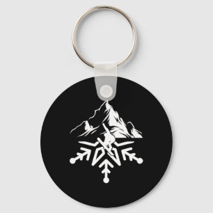 Snowboarding Snowboard Snowflake Vintage Retro  Keychain