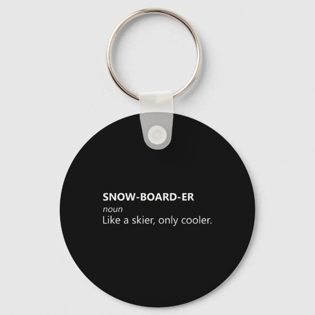 Snowboarding Snowboard Tee Snowboarder Definition  Keychain (Front)
