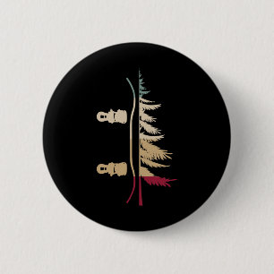 Snowboarding Snowboard Tree Snowboarder Retro  2 Inch Round Button