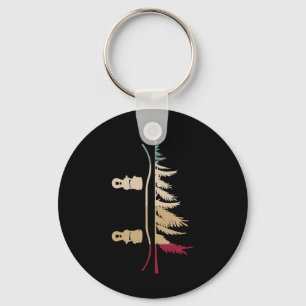 Snowboarding Snowboard Tree Snowboarder Retro  Keychain