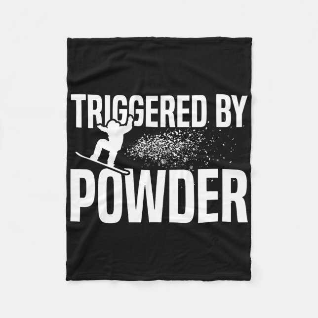 Snowboarding Snowboard Triggered By Powder 1  Fleece Blanket (Front)