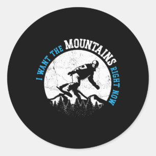 Snowboarding Snowboard Vintage 9 Classic Round Sticker
