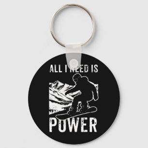 Snowboarding Snowboard Vintage All I Need Is Powde Keychain