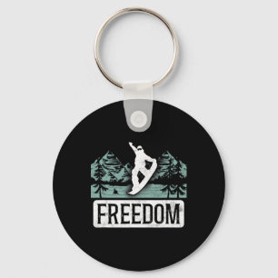 Snowboarding Snowboard Vintage Freedom  Keychain