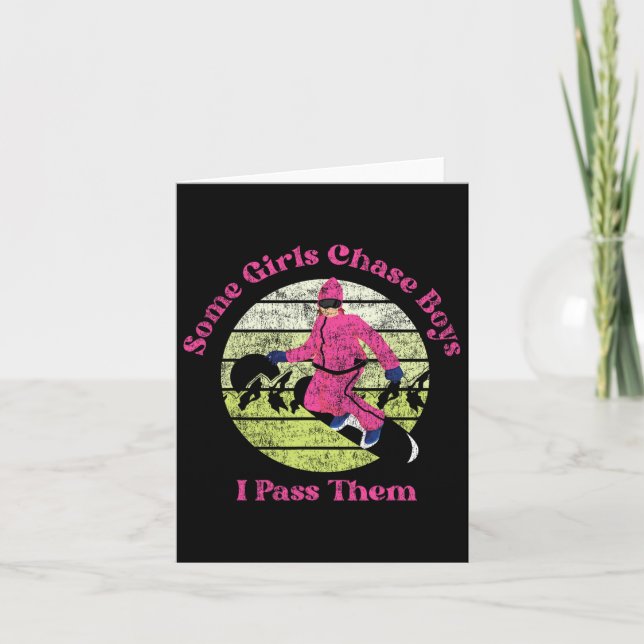 Snowboarding Snowboard Vintage Girl Retro Some Gir Card (Front)