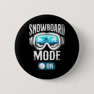 Snowboarding Snowboard Vintage Goggles 2 Inch Round Button