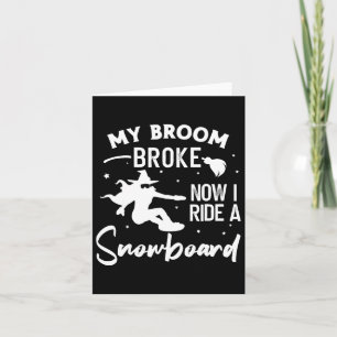 Snowboarding Snowboard Vintage Halloween Witch Card
