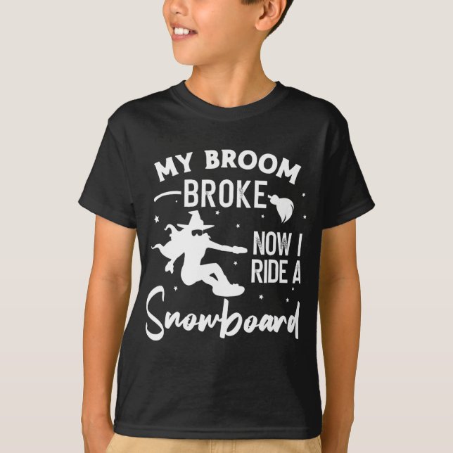 Snowboarding Snowboard Vintage Halloween Witch  T-Shirt (Front)