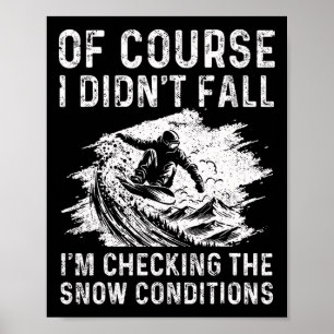 Snowboarding Snowboard Vintage I Didn't Fall I'm C Poster