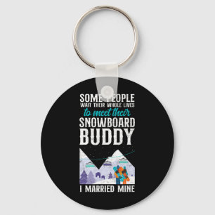 Snowboarding Snowboard Vintage Marriage Wife Buddy Keychain