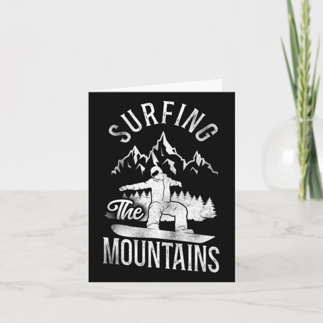 Snowboarding Snowboard Vintage Mountain 1  Card (Front)