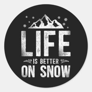Snowboarding Snowboard Vintage Mountain Ski Skiing Classic Round Sticker