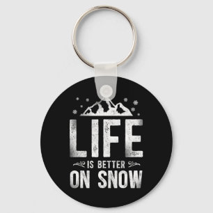 Snowboarding Snowboard Vintage Mountain Ski Skiing Keychain