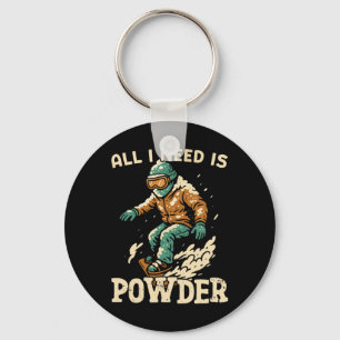 Snowboarding Snowboard Vintage Retro All I Need Is Keychain