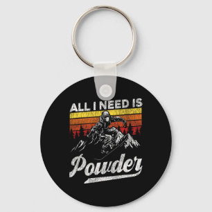 Snowboarding Snowboard Vintage Retro All I Need Is Keychain