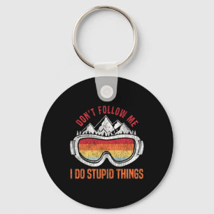 Snowboarding Snowboard Vintage Retro Don't Follow  Keychain