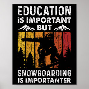 Snowboarding Snowboard Vintage Retro Education Is Poster