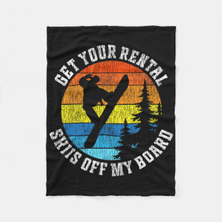 Snowboarding Snowboard Vintage Retro Get Your Rent Fleece Blanket