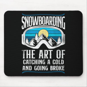 Snowboarding Snowboard Vintage Retro Goggles  Mouse Pad