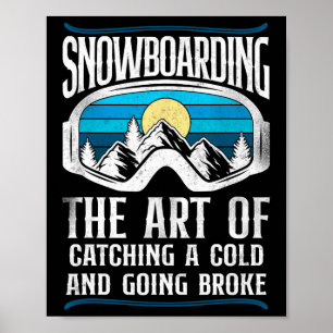 Snowboarding Snowboard Vintage Retro Goggles Poster
