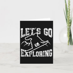 Snowboarding Snowboard Vintage Retro Let's Go Expl Card