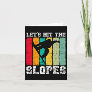 Snowboarding Snowboard Vintage Retro Let's Hit The Card