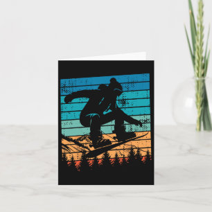 Snowboarding Snowboard Vintage Retro Mountain Card