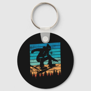 Snowboarding Snowboard Vintage Retro Mountain  Keychain