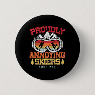 Snowboarding Snowboard Vintage Retro Proudly Annoy 2 Inch Round Button