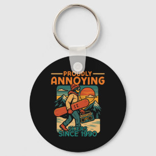 Snowboarding Snowboard Vintage Retro Proudly Annoy Keychain