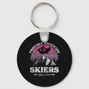 Snowboarding Snowboard Vintage Retro Proudly Annoy Keychain