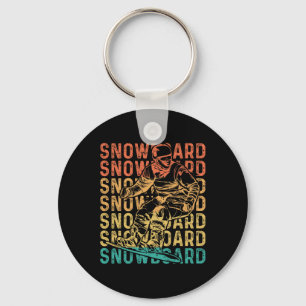 Snowboarding Snowboard Vintage Retro Snowboard  Keychain