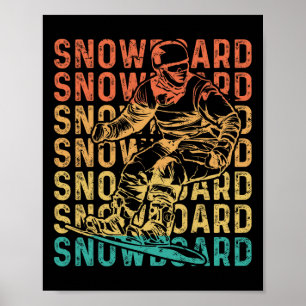 Snowboarding Snowboard Vintage Retro Snowboard Poster